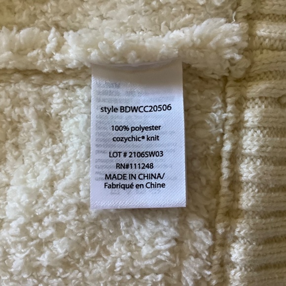 Barefoot Dreams CozyChic Fringe Loop Jacket Cream SZ XL - Picture 14 of 16